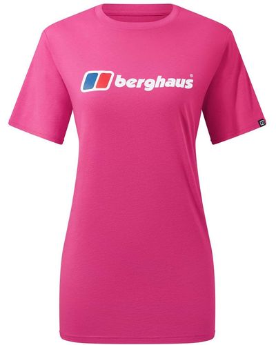 Berghaus Boyfriend Big Classic Logo T-shirt - Pink