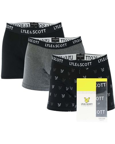 Lyle & Scott Elliot 3 Pack Boxer Shorts - Black