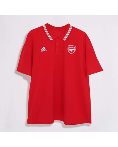 adidas Arsenal 3 Stripes Dna Polo - Red