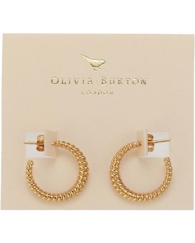 Olivia Burton Classic Rope Hoop Earrings - Natural