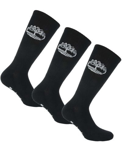 Timberland Logo Sport 3 Pack Socks - Black