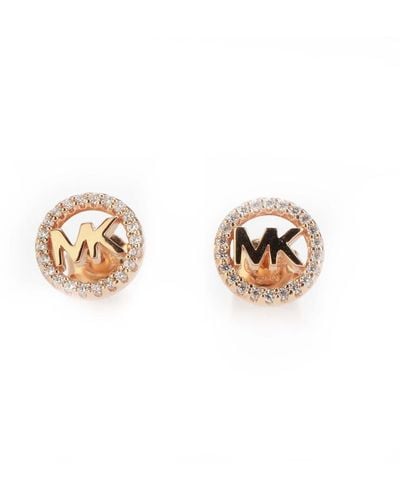 Michael Kors Thin Logo Earrings - Metallic