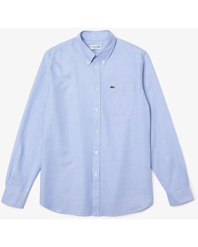 Lacoste Regular Fit Oxford Cotton Shirt - Blue