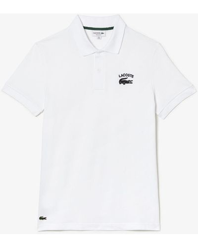 Lacoste Regular Fit Branded Stretch Cotton Polo Shirt - White