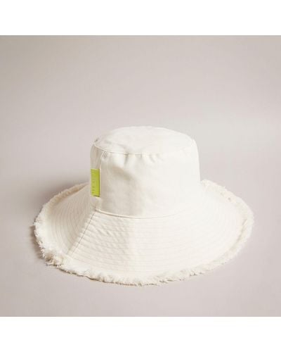Ted Baker Baisee Frayed Edge Bucket Hat - Natural
