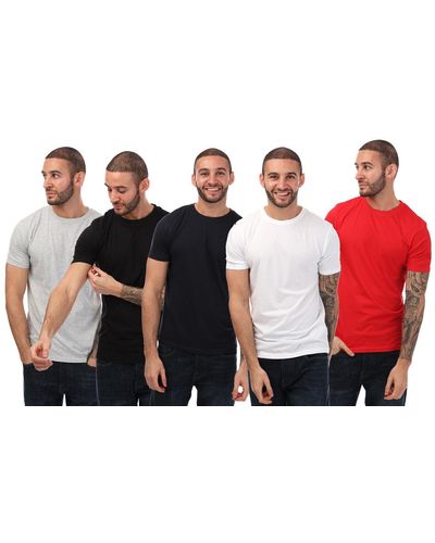 Duck and Cover Errington 5 Pack T-shirts - Red