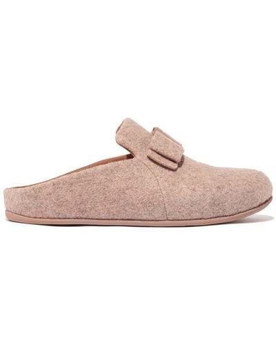 Fitflop Chrissie Ii Haus E01 Bow Felt Slippers - Pink