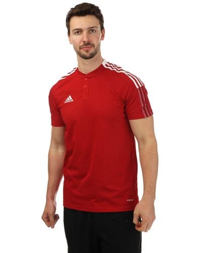 adidas Tiro 21 Short Sleeve Polo Shirt - Red