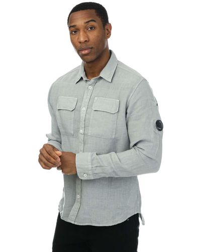 C.P. Company Linen Pocket Shirt - Grey
