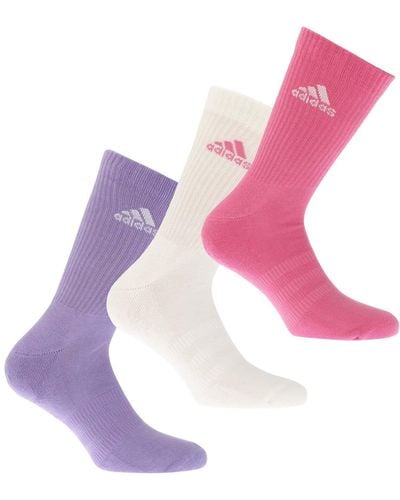adidas 3 Pack High Socks - Purple