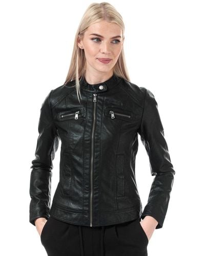 ONLY Bandit Faux Leather Biker Jacket - Black