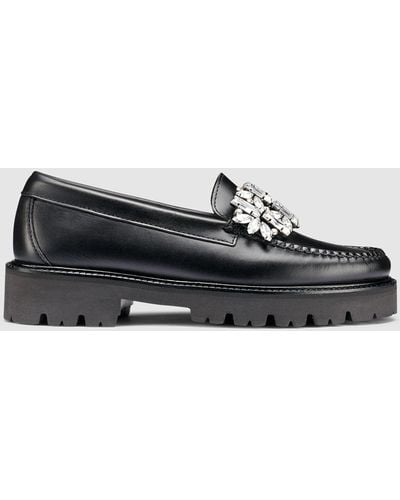G.H. Bass & Co. Whitney Crystal Super Lug Weejuns Loafer Shoes - Black