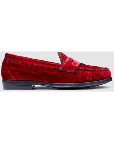 G.H. Bass & Co. Logan Piping Easy Weejuns Loafer Shoes - Red