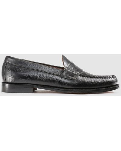 G.H. Bass & Co. Logan Croco Weejuns Loafer Shoes - Black
