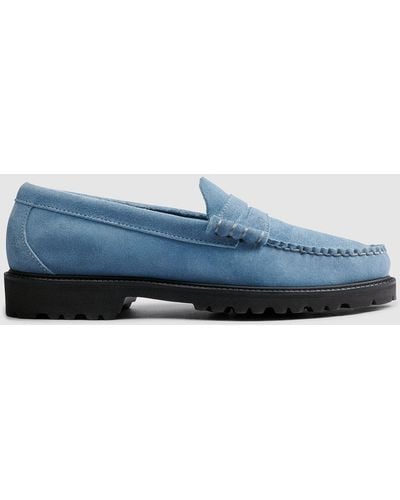 G.H. Bass & Co. Larson Suede Lug Weejuns Loafer Shoes - Blue