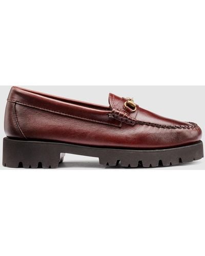 G.H. Bass & Co. Lianna Bit Super Lug Weejuns Loafer Shoes - Red