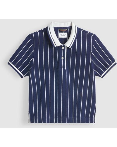 G.H. Bass & Co. Brinley Cropped Polo Shirt - Blue