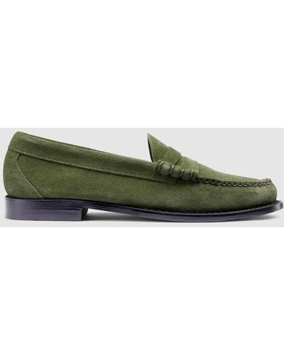 G.H. Bass & Co. Larson Suede Weejuns Loafer Shoes - Green