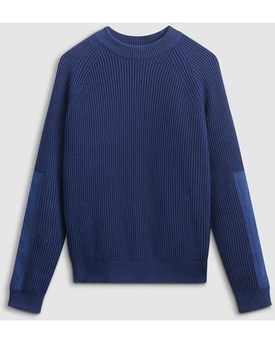 G.H. Bass & Co. Unisex Braeburn Fisherman Sweater - Blue