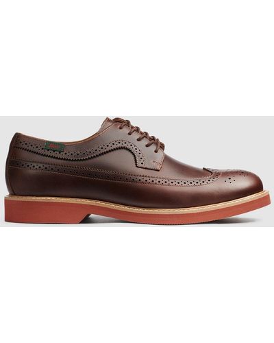G.H. Bass & Co. Blake Leather Wingtip Buck Shoes - Brown