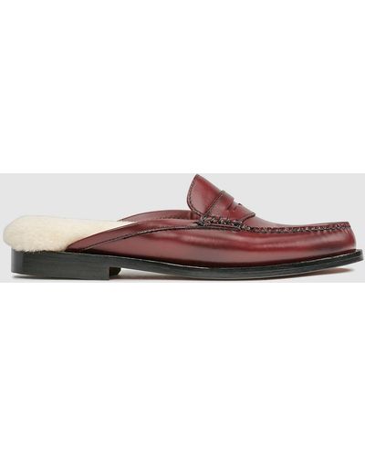 G.H. Bass & Co. Wynn Shearling Mule Weejuns Shoes - Red