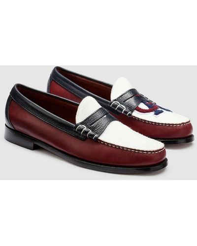 G.H. Bass & Co. Larson Letterman Weejuns Loafer Shoes - Red