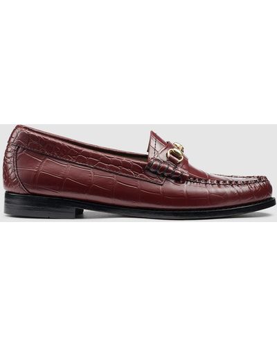 G.H. Bass & Co. Lianna Bit Croc Weejuns Loafer Shoes - Red
