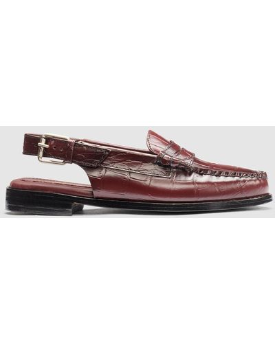 G.H. Bass & Co. Whitney Croc Sling Back Weejuns Shoes - Red