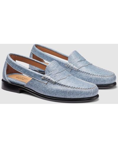 G.H. Bass & Co. Whitney Summer Cut Out Weejuns Loafer Shoes - Blue