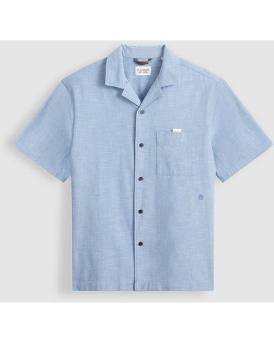 G.H. Bass & Co. Unisex Lyon Short Sleeve Button Up Shirt - Blue