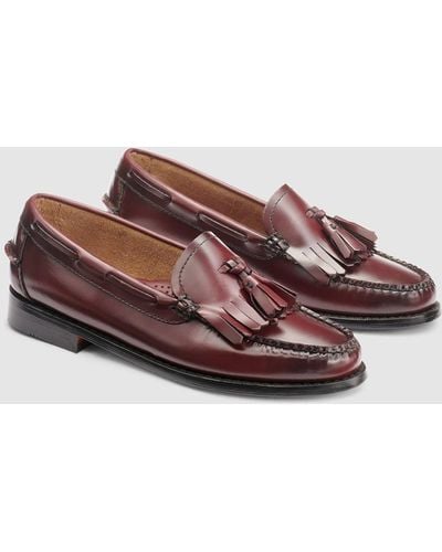 G.H. Bass & Co. Esther Kiltie Tassel Weejuns Loafer Shoes - Red