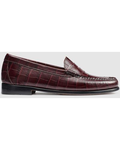G.H. Bass & Co. Whitney Croc Weejuns Loafer Shoes - Purple