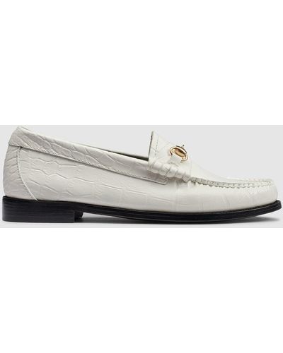 G.H. Bass & Co. Lianna Bit Croc Weejuns Loafer Shoes - White