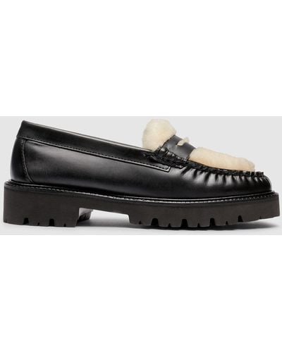 G.H. Bass & Co. Whitney Cozy Super Lug Weejuns Loafer Shoes - Black