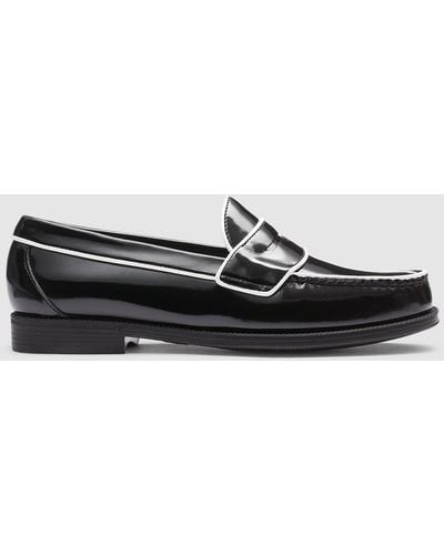 G.H. Bass & Co. Logan Piping Easy Weejuns Loafer Shoes - Black