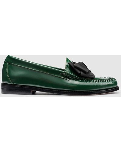 G.H. Bass & Co. Lillian Bow Weejuns Loafer Shoes - Green