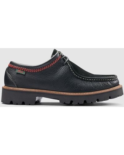 G.H. Bass & Co. Leather Suede Wallace Super Lug Moc Shoes - Black
