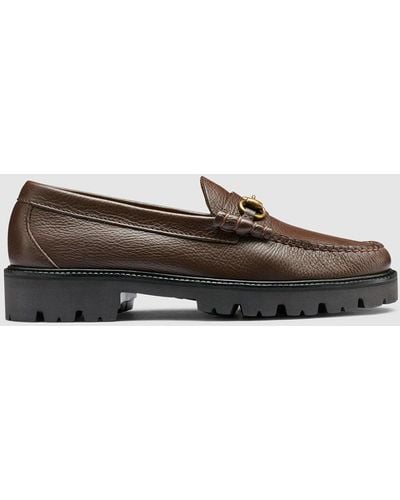 G.H. Bass & Co. Lincoln Bit Softy Super Lug Weejuns Loafer Shoes - Brown