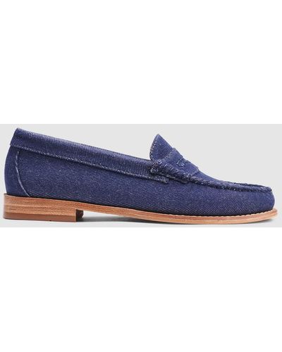G.H. Bass & Co. Whitney Denim Weejuns Loafer Shoes - Blue