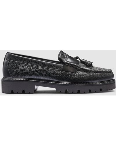 G.H. Bass & Co. Layton Harris Tweed Lug Weejuns Loafer Shoes - Black