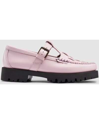G.H. Bass & Co. Mary Jane Fisherman Super Lug Weejuns Loafer Shoes - Pink