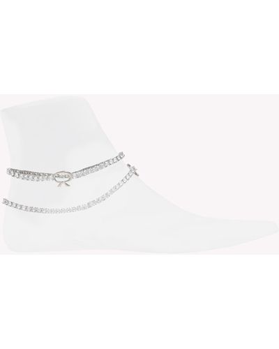 Gianvito Rossi Ribbon Anklet, Accessories - White