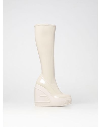 Fendi Sfilata Technical Patent Leather Boots - White