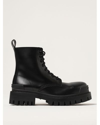 Balenciaga 'strike' Leather Boots in Black | Lyst