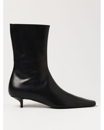 The Row Flat Ankle Boots - Black