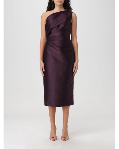 Solace London One-shoulder Satin Dress - Purple