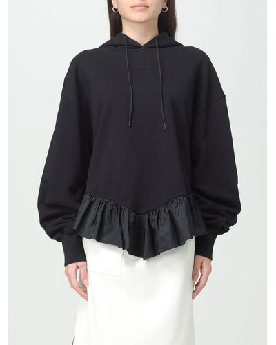 MSGM Sweatshirt In Stretch Cotton - Black