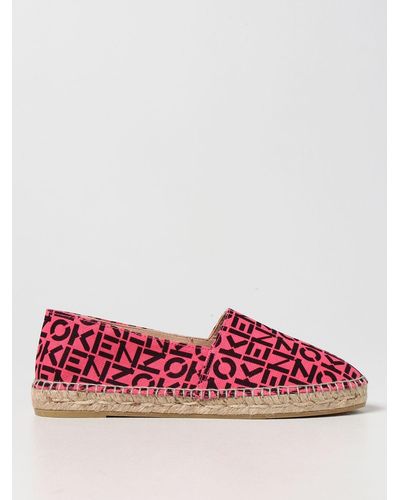 KENZO Espadrilles In Canvas With All Over Logo - Multicolour
