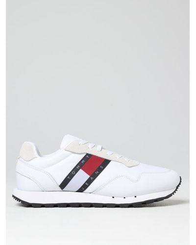 Tommy Hilfiger Sneakers Retro Runner in pelle e tessuto - Bianco