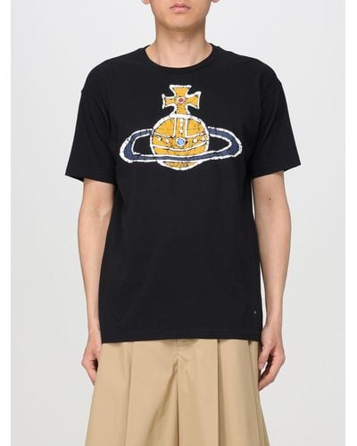 Vivienne Westwood T-shirt Orb in cotone con logo - Nero